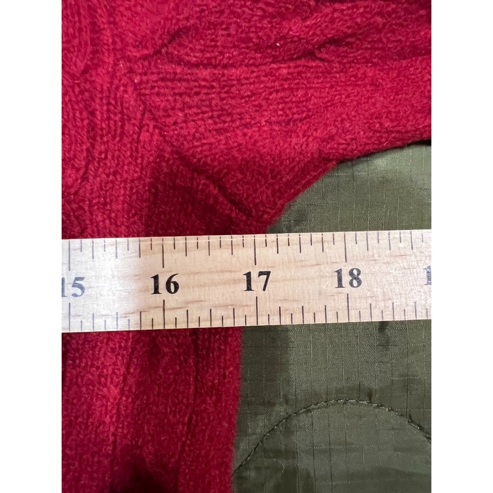 Polo Ralph Lauren Womens Red Cable Knit Merino Cashmere Sweater Vintage Holiday - Picture 10 of 13